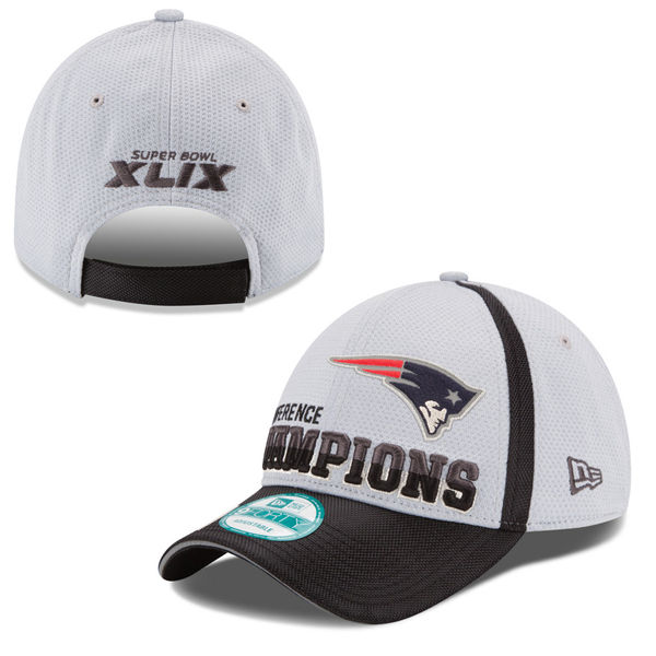 New England Patriots New Era 2014 AFC Champions Trophy Collection Locker Room 9FORTY Adjustable Hat - Gray/Black
